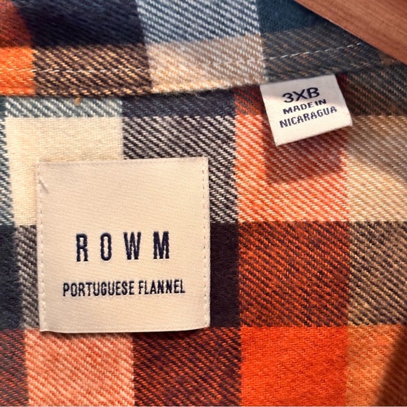 NWT Rowm Nomad Collection Long Sleeve Portuguese Flannel Plaid Shirt, size 3XB - Picture 4 of 13